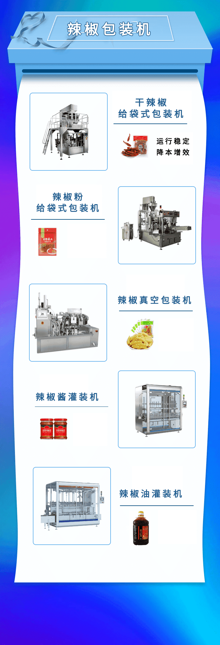 辣椒（jiāo）包裝機（jī）可以輕鬆實現由（yóu）顆粒（lì）到粉末的切換包（bāo）裝過程